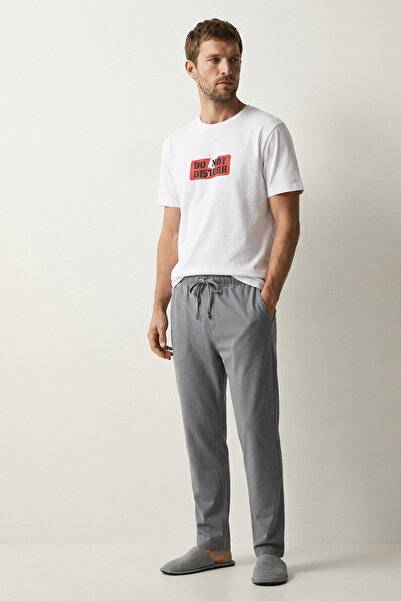 Elemge 100% βαμβακερό χτενισμένο βαμβάκι, ανδρικό σετ πιτζάμες 2 τεμαχίων, άν...