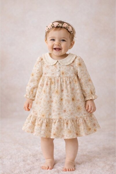 Superbaby Rochie MyMio din muselină cu model floral, design elegant și materi...