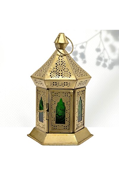 Souq DESIGNS فانوس عربي صغير أخضر - فوانيس رمضان، حامل شموع فانوس، هدية للعيد...