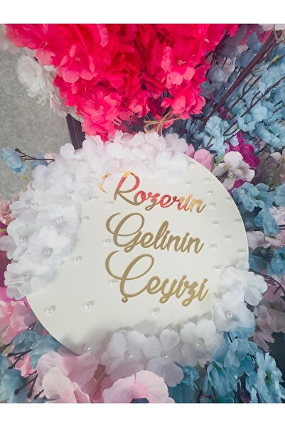 renkli mi renkli tasarım dünyası çiçekli incili gold pleksi gelin çeyiz kapı ...