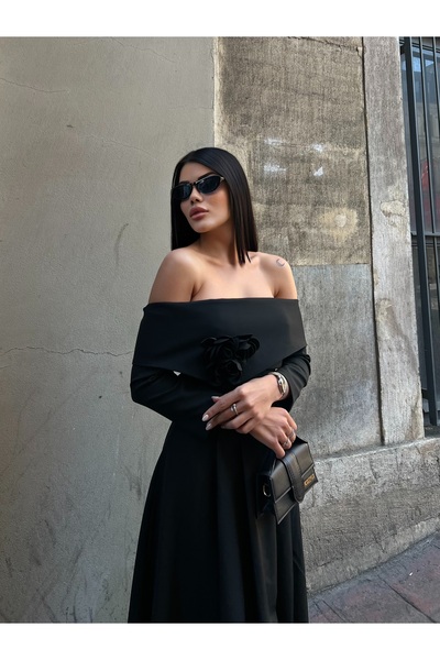 zoezoe Miss J Madonna Yaka 3D Rose Λεπτομερές Φόρεμα (ΑΡΡΑΒΩΝΑΣ-ΓΑΜΟΣ-ΠΡΟΣΦΟΡ...