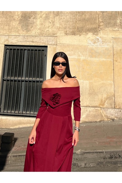 zoezoe Miss J Madonna Yaka 3D Rose Λεπτομερές Φόρεμα (ΑΡΡΑΒΩΝΑΣ-ΓΑΜΟΣ-ΠΡΟΣΦΟΡ...