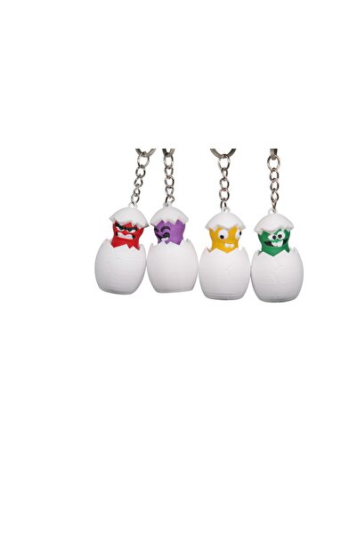 Uztech Surprise Egg Emotion Series: Pack of 4 Different Character Keychains