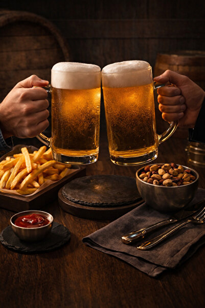 MADAME LUDA Beer Glass with Handle/4 Pieces 500 Cc-Ml.