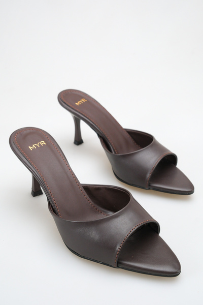 meyra'nın ayakkabıları Sandale cu toc pentru femei, cu vârf ascuțit, piele ma...