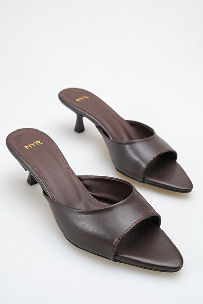 meyra'nın ayakkabıları Women's Pointed Toe Heeled Sandals Bitter Brown Skin