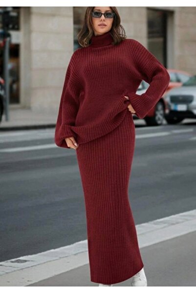 Abalı Yeni sezon kışlık etekli 2li takım Yumuşak yün iplik ... Hamwe .Lazanya...