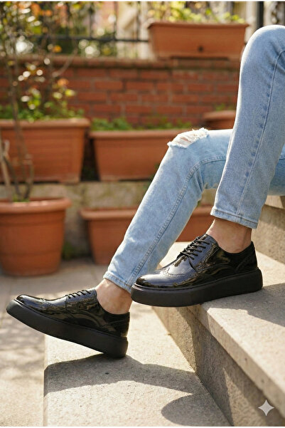 GÜR MODA AYAKKABI RUGAN KALIN TABANLI OXFORDS TARZI BAĞCIKLI KLASİK GÜNLÜK RUGAN AYAKKABI