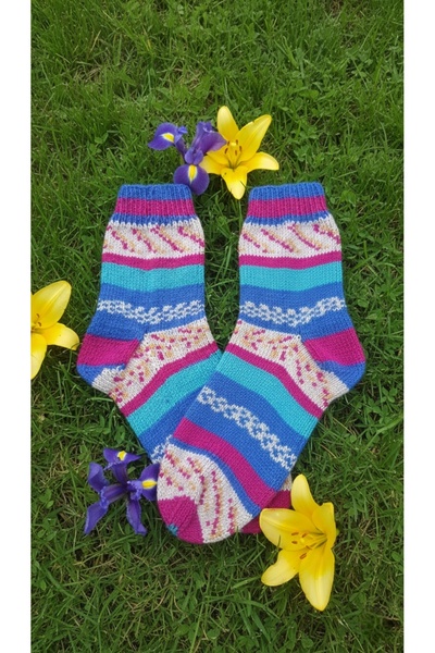 Günebakan Hand Knitted Wool Socks Compatible with Sizes 36-37
