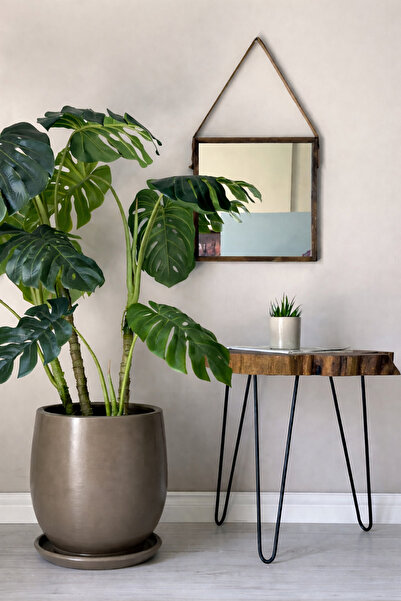 odka Armut Saksı Tabaklı H: 32cmx Çap: 26cm Vizon