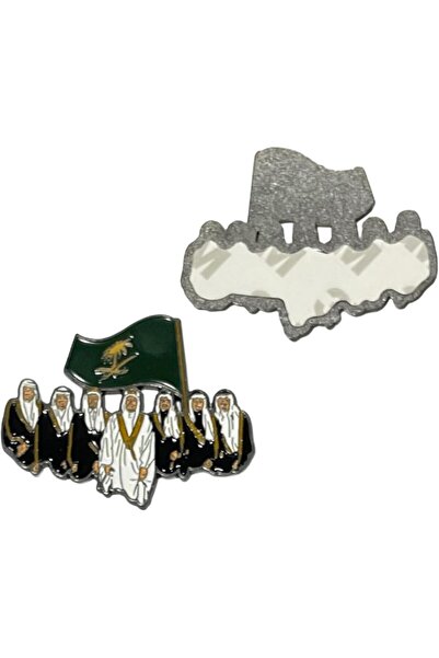 golden pineapple ملصق معدني للهاتف المحمول - تصميم ملوك السعودية مع العلم