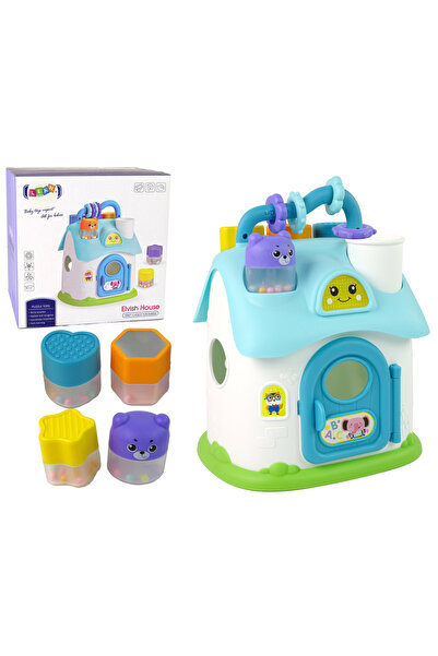 LEAN Casuta sortator educativa cu lumini si sunete + forme albastre – 18 luni+