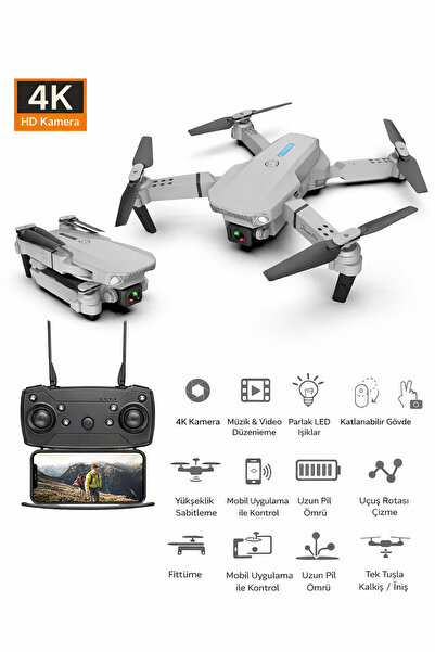 Qifit Katlanabilir Drone 4K HD Çift Kameralı | 120° Geniş Açılı | Uygulama Ko...