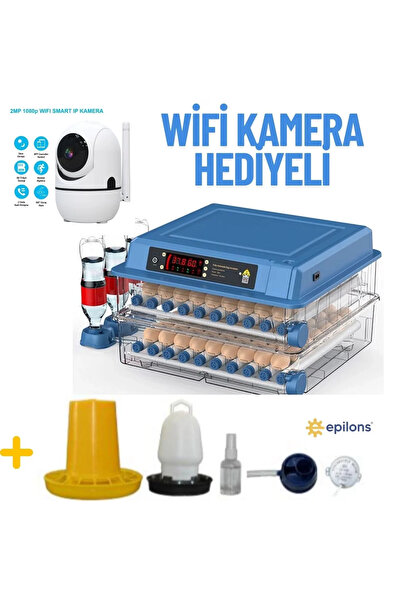 Epilons Fully Automatic 120 Egg Capacity Incubator - Seven with Wifi Camera f...