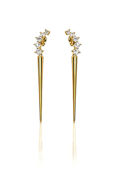 Sense of Atelier Seren Blade Gold Long Dangle Earrings