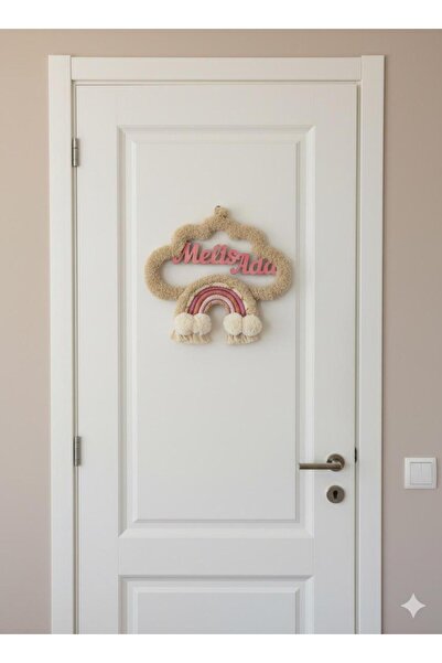 renkli mi renkli tasarım dünyası makrome isimli bebek çocuk kapı süsü