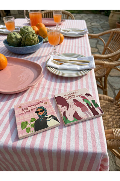 arslart 2-Piece Natural Stone Coasters with Motivational and Aphorism Writing...