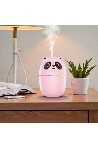BENİMOLMALI Panda Figürlü Hava Nemlendirici Pembe Ultrasonik Soğuk Buhar Çocu...