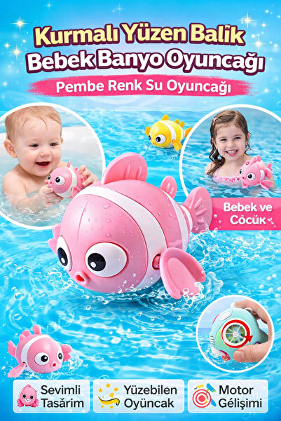 Hane Dostu Kurmalı Yüzen Balık Bebek Çocuk Banyo Oyuncağı Su Oyuncağı | Eğlen...