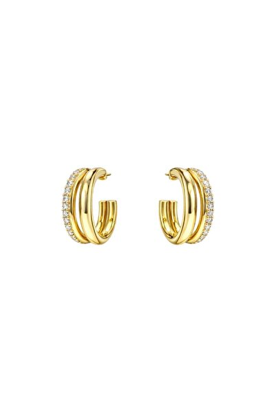 Sense of Atelier Core Luxe Hoop Gold Stone Hoop Earrings