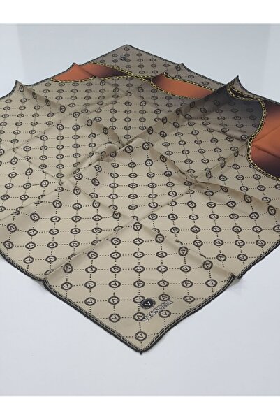 PİRAMİT VİSSONA TİVİL İPEK EŞARP ZİNCİR MODEL KİREMİT VİZON 1018-9