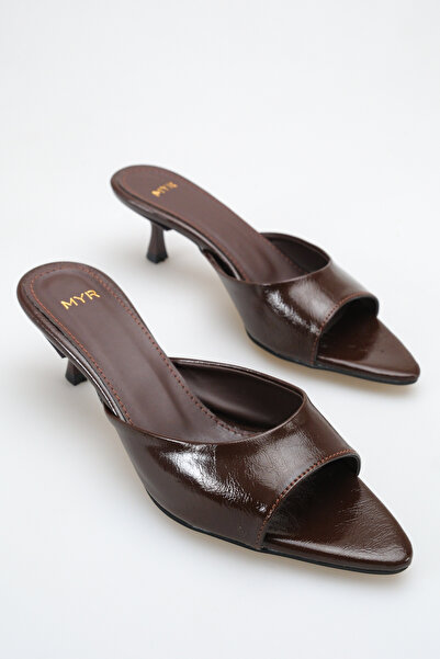 meyra'nın ayakkabıları Women's Pointed Toe Heeled Sandals Bitter Brown Yanki