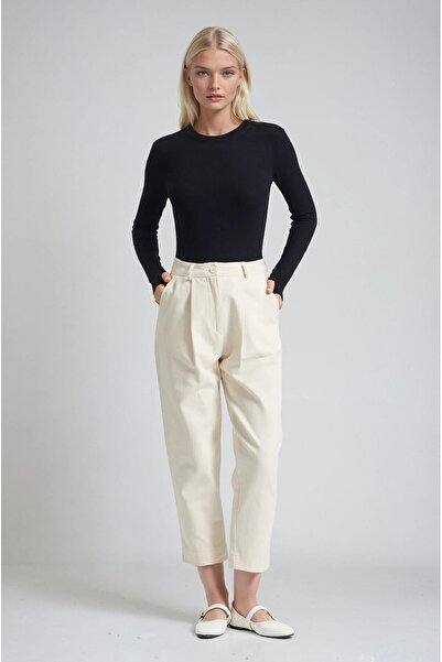 Lijuri Office Style High Waist Carrot Pants 0114