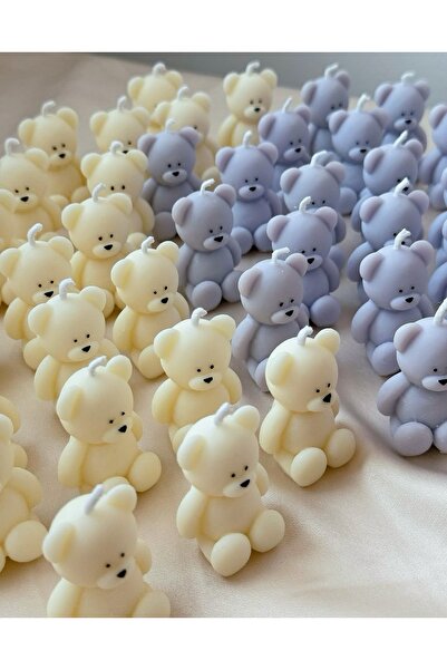 OEM Set 20 marturii nunta/botez lumanare ursulet ceara soia