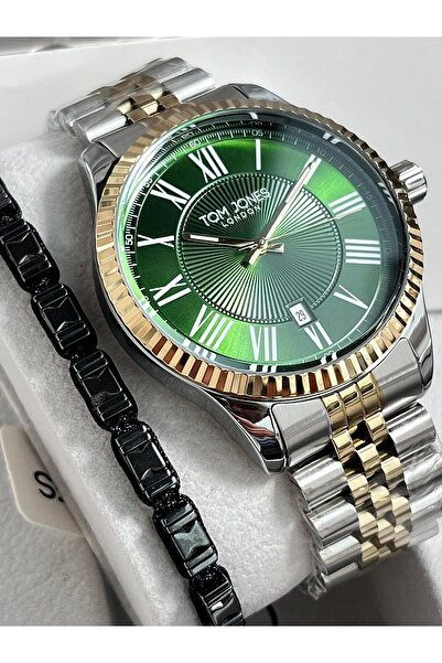 Tom Jones Erkek Kol Saati Takvimli Gümüş Renk Çelik Kordon 3 Atm Su Geçirmez+...