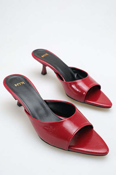 meyra'nın ayakkabıları Women's Pointed Toe Heeled Sandals Burgundy Yanki