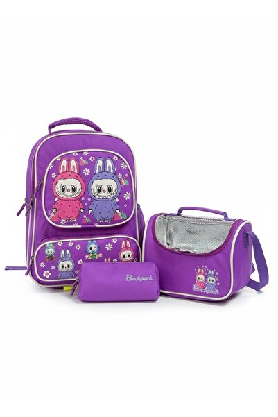 Yerli okul çantası 3*lü lüks çanta,termal geniş beslenme ve kalemlik üretim