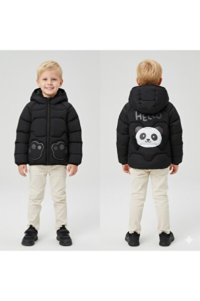 melisam.msg Palton de iarnă cu model panda pentru fete și băieți