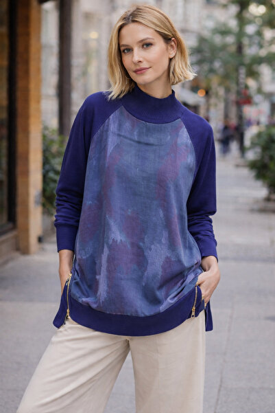 vivalolita Yan Fermuar Detaylı İpek Cupra Kumaş Tunik Şık & Zarif