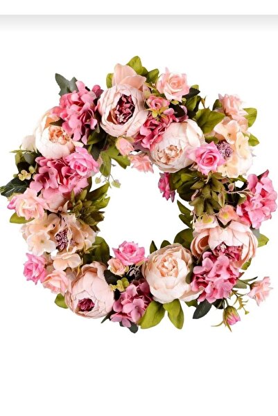 PAŞAOĞLU PLEKSİ Arkası MDF yapay çiçek karışık çiçekli 30cm kapı süsü