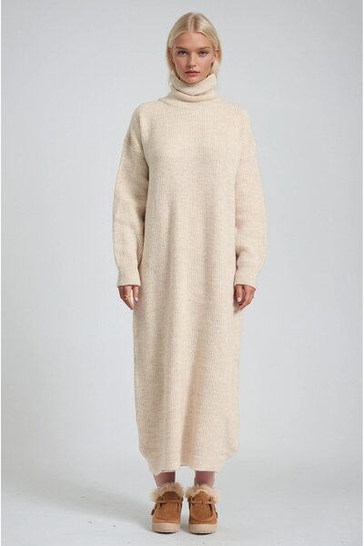 Lijuri Casual Turtleneck Long Knitwear Dress 2018