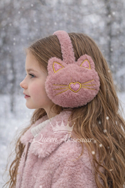 QUEEN AKSESUAR χαριτωμένα ασημί πολυτελή γούνινα βελούδινα ακουστικά με αυτιά...