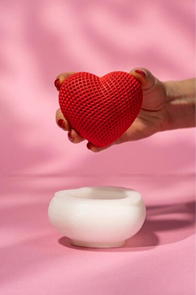 rufus concept Kalp Baklava Desenli Orta Silikon Mum Kalıbı