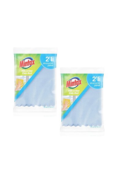 Mintax قطعة قماش من الألياف الدقيقة لتنظيف الزجاج، عبوة من قطعتين