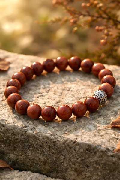 NBS Beautiful Naturel Stones Star Stone Bracelet Brown Unisex 8 mm