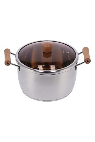 Generic Stainless Steel Soup Pot with Double Handles and Lid – 24cm