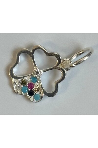 Premium JEWELRY Silver 925 Pendant, Clover with Mini Zirconia Stones, 0.67 g,...