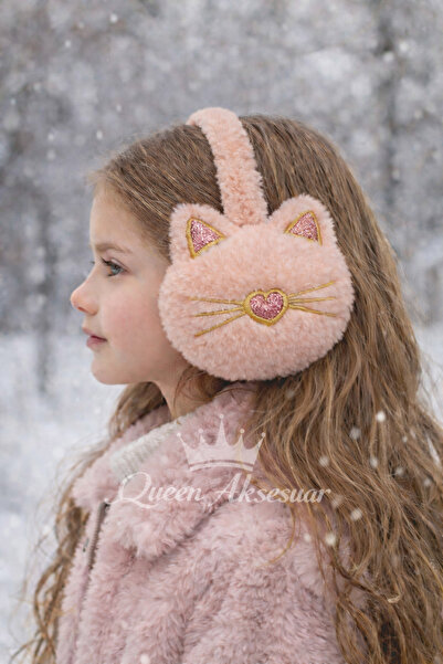 QUEEN AKSESUAR Сладки луксозни плюшени слушалки с пайети и котешки уши, прахо...