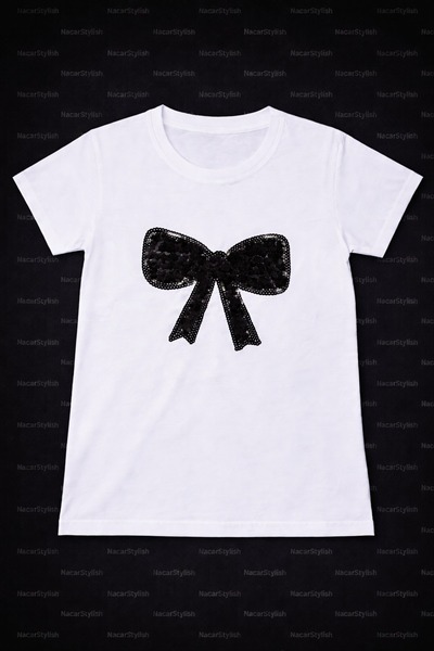 Nacar Kız Çocuk 23 Nisan 29 Ekim Pul Detaylı Yeni Sezon Fiyonk Baskılı Kız Ts...