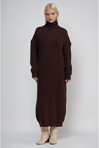 Lijuri Casual Turtleneck Long Knitwear Dress 2018