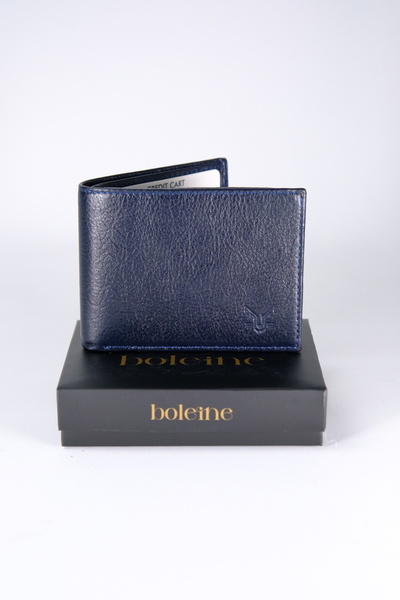 Boleine Men's Leather Wallet Uranos Bl2005 Navy Blue