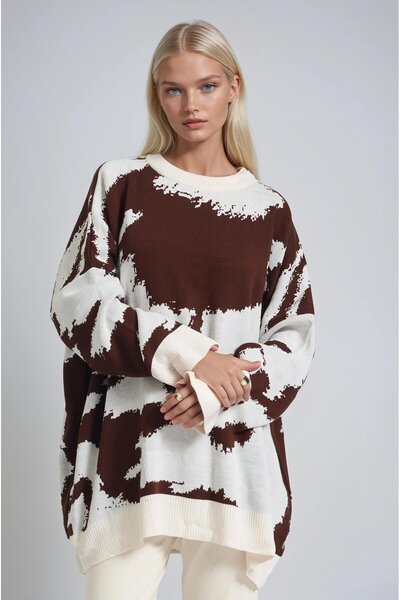Lijuri Oversize Patterned Knitwear Sweater 1420