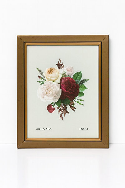 hepsisecilir Eskitme Görünümlü Kahverengi Altın Yaldızlı Fotoğraf Çerçevesi -...