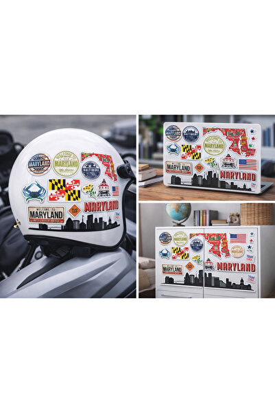 Limitless Design Maryland Themed Sticker Set |   Baltimore & Usa Decorative S...