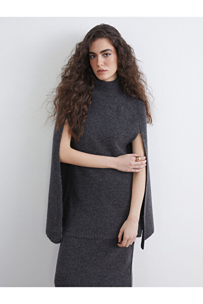 LC Waikiki Ozmarka New Season Half Turtleneck Women's Sweater with Slits on t...