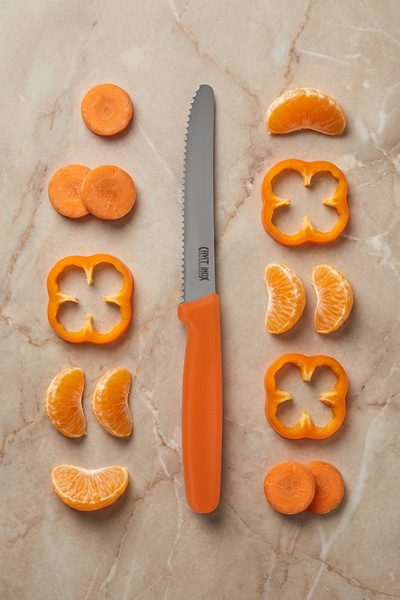 Cavit İnox Sebze Bıçağı Dişli Domates Bıçağı Turuncu